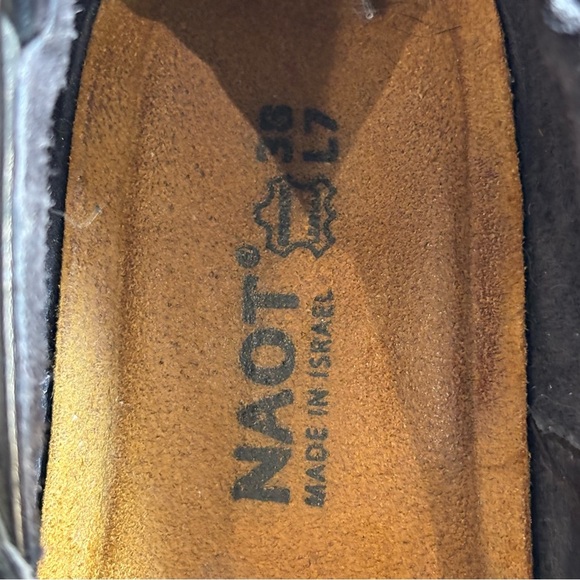 NAOT Sz 7 Wedges Mary Jane Shoes With Red Accent and Trim Hook & Eye Closure - Picture 6 of 14